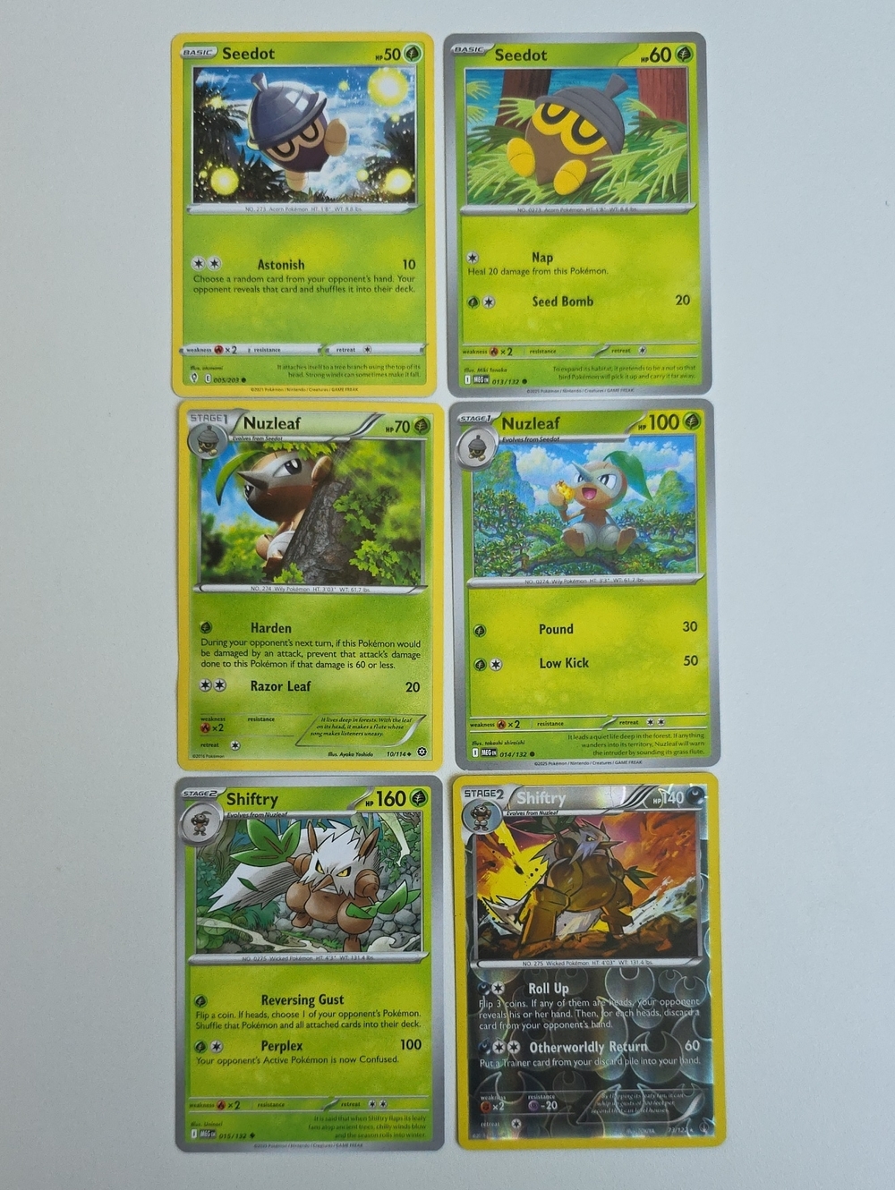 Pokemon Seedot, Nuzleaf, And Shiftry Card